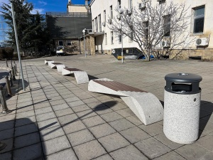Cos de gunoi din beton, cu recipient de zinc detasabil, Model 128 - Img 3
