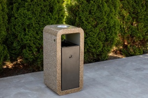 Cos de gunoi din beton, cu recipient de zinc detasabil, Model 240