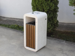 Cos de gunoi din beton, cu recipient de zinc detasabil, Model 241 - Img 2