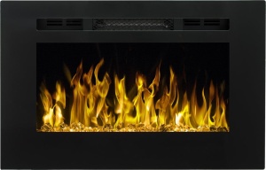 Focar electric liniar incorporabil 3D Aflamo Majestic 26 Negru cu sunet - Img 4