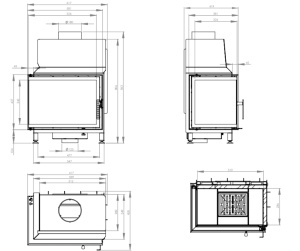 Semineu Hitze STMA54x39.L 7,5 kW Sticlă laterală stânga - Img 4
