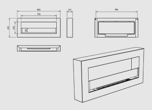 Biosemineu cu sticla 900x400 BOX alb structural mat - Img 7