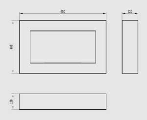 Biosemineu suspendat 650x400 Box negru structural mat - Img 6