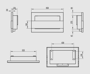 Biosemineu suspendat cu sticla 650x400 inox - Img 6