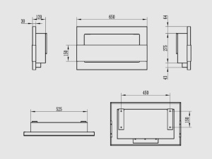 Biosemineu suspendat cu sticla 650x400 structural maro mat - Img 6