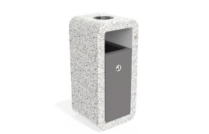 Cos de gunoi din beton, cu recipient de zinc detasabil, Model 240 - Img 2