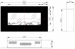 Focar electric liniar 3D Aflamo Albion 33 Negru cu sunet - Img 2