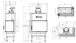 Semineu Hitze HST54X39.R 5,9 kW Sticlă laterală dreapta - Img 3
