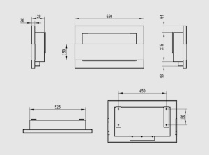 Biosemineu suspendat 650x400 cu sticla, negru structural mat - Img 6