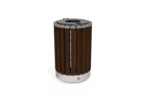 Cos de gunoi din beton, cu recipient de zinc detasabil, Model 43 - Img 2