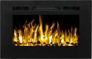 Focar electric liniar incorporabil 3D Aflamo Majestic 26 Negru cu sunet - Img 6