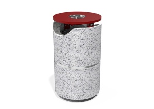 Cos de gunoi din beton, cu recipient de zinc detasabil, Model 127 - Img 4