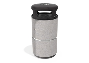 Cos de gunoi din beton, cu recipient de zinc detasabil, Model 41 - Img 2