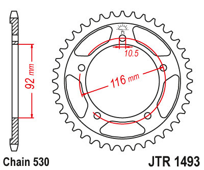 Foaie spate JT JTR 1493-42 42T, 530
