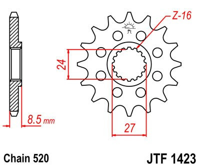 Pinion fata JT JTF 1423-17 17T, 520