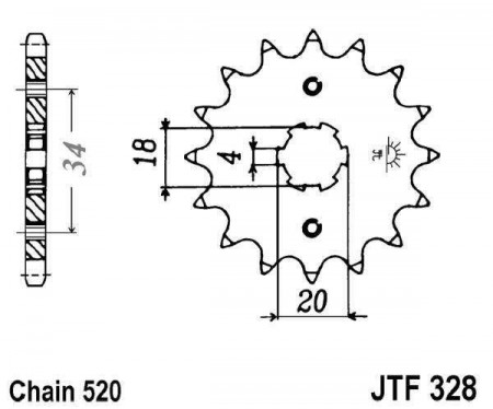 Pinion fata JT JTF 328-13 13T, 520
