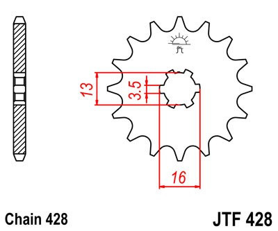 Pinion fata JT JTF 428-12 12T, 428