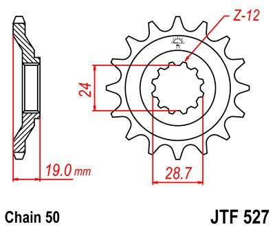 Pinion fata JT JTF 527-17 17T, 530