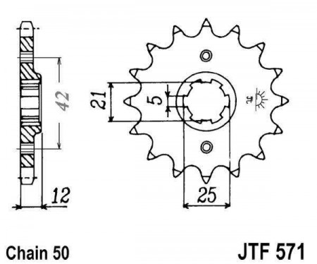 Pinion fata JT JTF 571-17 17T, 530