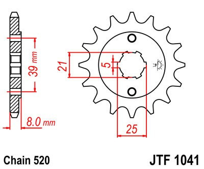 Pinion fata JT JTF 1041-15 15T, 520
