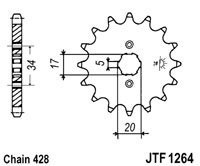 Pinion fata JT JTF 1264-16 16T, 428