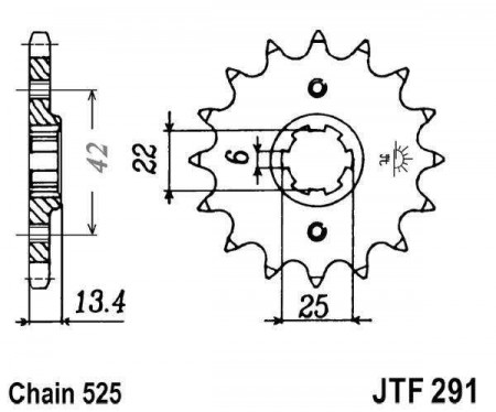 Pinion fata JT JTF 291-16 16T, 525