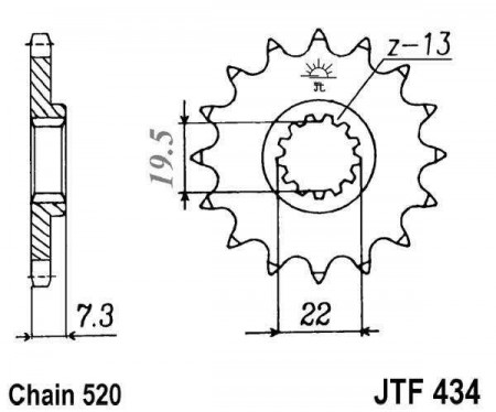 Pinion fata JT JTF 434-15 15T, 520