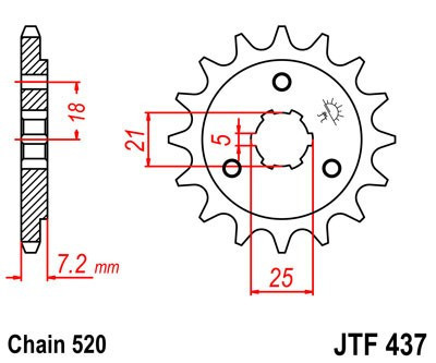Pinion fata JT JTF 437-14 14T, 520
