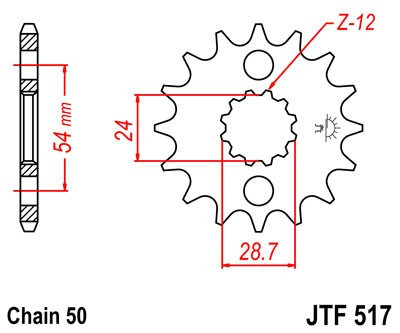 Pinion fata JT JTF 517-15 15T, 530