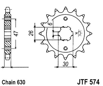 Pinion fata JT JTF 574-16 16T, 630