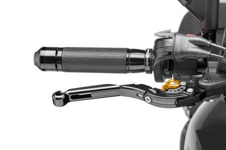 Brake lever without adapter PUIG 19NNO extendable folding black/gold