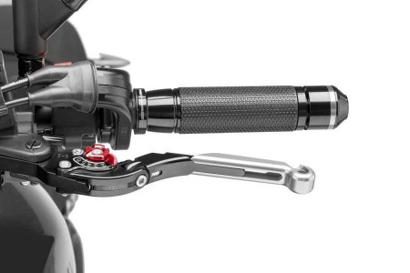 Clutch lever without adapter PUIG 29PNR extendable folding silver/red