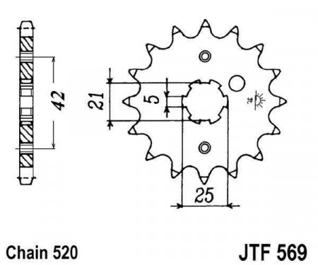 Pinion fata JT JTF 569-14 14T, 520