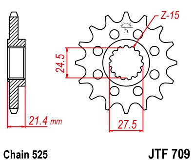 Pinion fata JT JTF 709-17 17T, 525