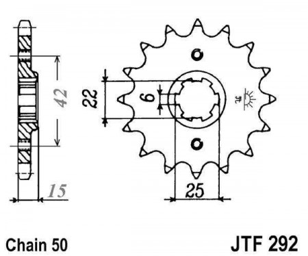 Pinion fata JT JTF 292-16 16T, 530