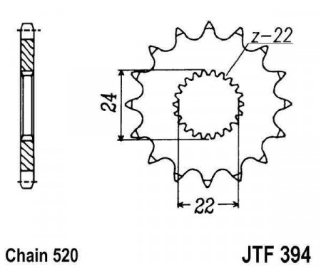 Pinion fata JT JTF 394-14 14T, 520
