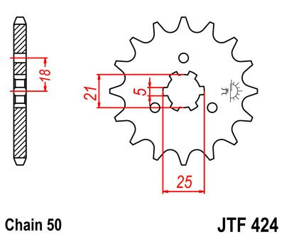 Pinion fata JT JTF 424-15 15T, 530