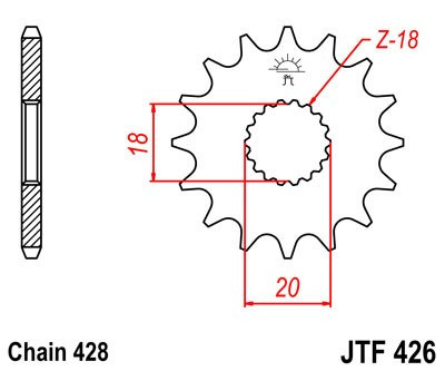 Pinion fata JT JTF 426-15 15T, 428