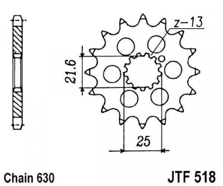 Pinion fata JT JTF 518-13 13T, 630