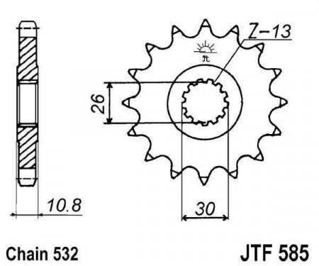 Pinion fata JT JTF 585-17 17T, 532