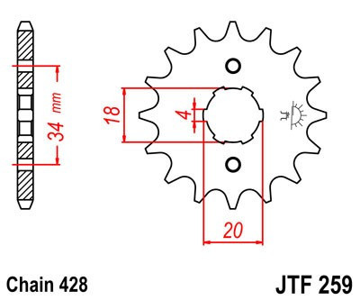Pinion fata JT JTF 259-12 12T, 428
