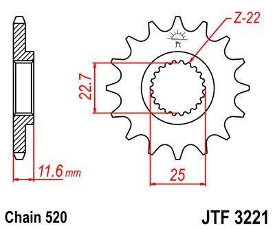 Pinion fata JT JTF 3221-10 10T, 520