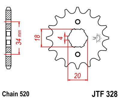 Pinion fata JT JTF 328-15 15T, 520