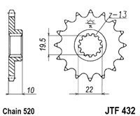 Pinion fata JT JTF 432-12 12T, 520