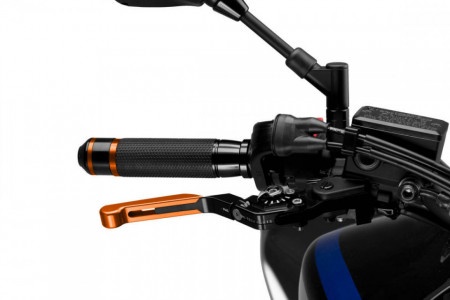 Brake lever without adapter PUIG 14TNN extendable folding orange/black