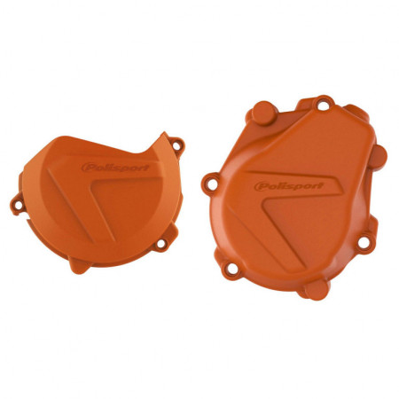 Clutch and ignition cover protector kit POLISPORT Portocaliu