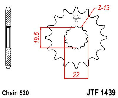 Pinion fata JT JTF 1439-13 13T, 520