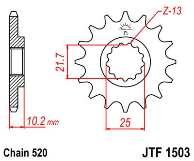 Pinion fata JT JTF 1503-12 12T, 520