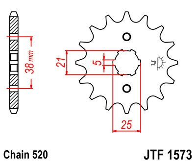 Pinion fata JT JTF 1573-14 14T, 520