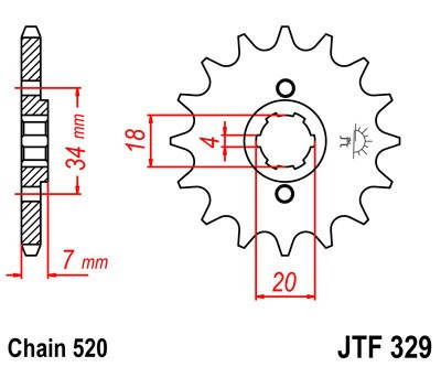 Pinion fata JT JTF 329-14 14T, 520